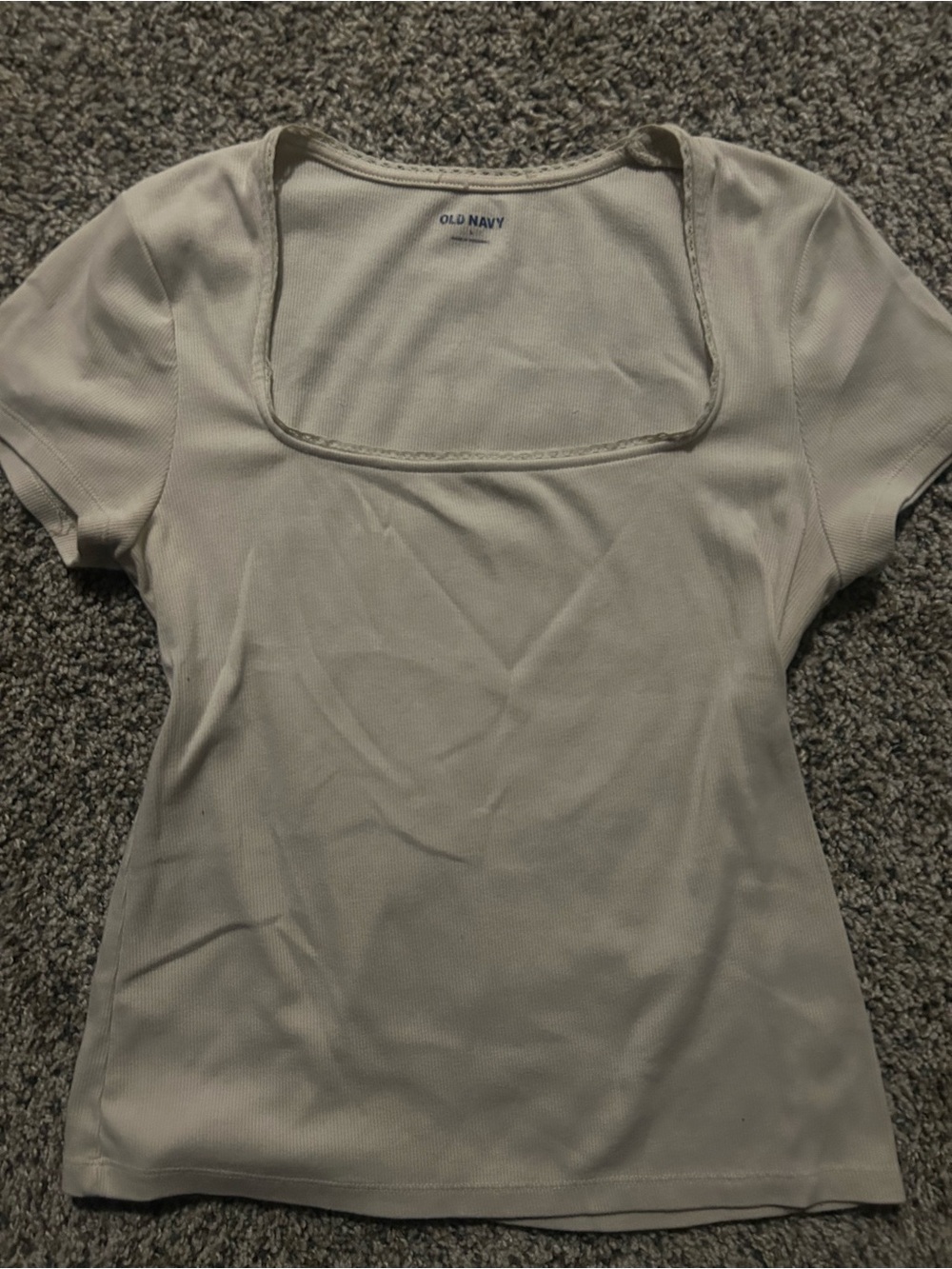 Old Navy Short Sleeve Square Neck Tee - Cream